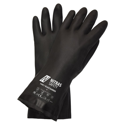 NITRAS BLACK BARRIER, handschoenen voor chemische bescherming, zwart