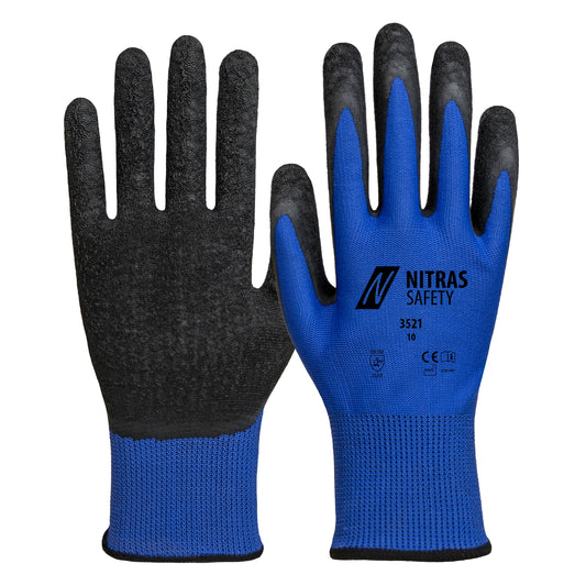 NITRAS nylon handschoenen, blauw/zwart