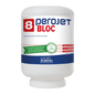 Een witte container van DR.SCHNELL GmbH & Co. KGaA PEROJET BLOC 8 vaatwasmiddel voor professionele vaatwassers, ecologisch (4 kg cartridge) met een rood-blauw etiket en productinformatie in het Duits op de voorkant.