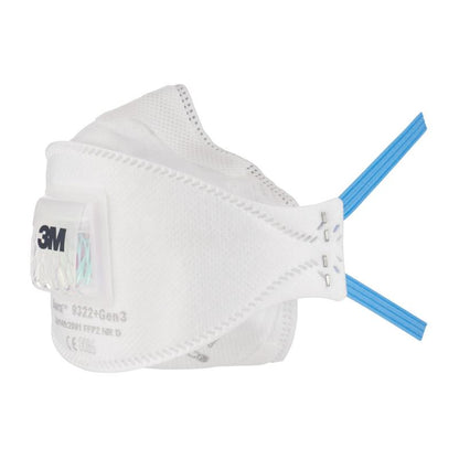 3M™ Aura™ deeltjesmasker, FFP2, met ventiel 9322+Gen3 | Pak (10 stuks)