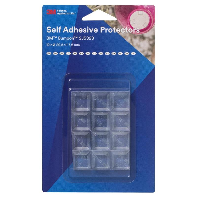 3M™ Bumpon™ SJ5323BL elastische buffer miniverpakking, transparant, 12 stuks, 20,5 x 7,6 mm, zelfklevend acryl A-20 | Pak (12 stuks)
