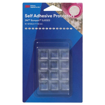3M™ Bumpon™ SJ5323BL elastische buffer miniverpakking, transparant, 12 stuks, 20,5 x 7,6 mm, zelfklevend acryl A-20 | Pak (12 stuks)