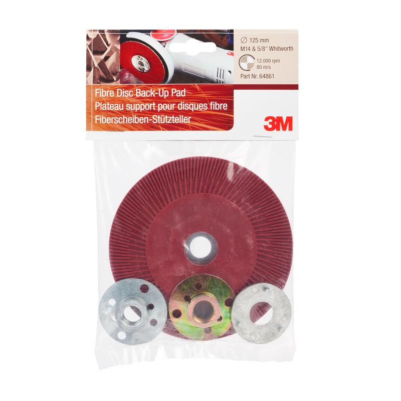 3M™ hoogwaardige steunschijf geribbeld, rood, M14 - Zeer hard