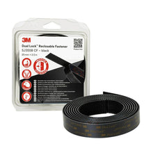 3M™ Dual Lock™ flexibele drukknoopsluiting SJ355B, zwart, 25 mm x 2,5 m, 5,7 mm, 40 koppen/cm², individueel verpakt | Pak (1 rol)