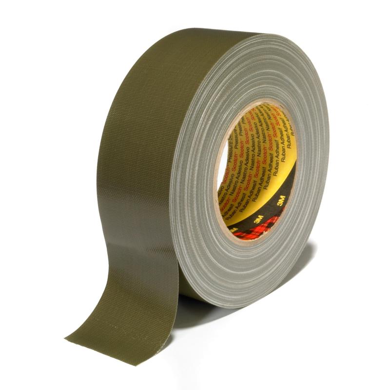3M™ Textielplakband 389, Olijfgroen, 50 mm x 50 m, 0,26 mm | Pak (1 rol)