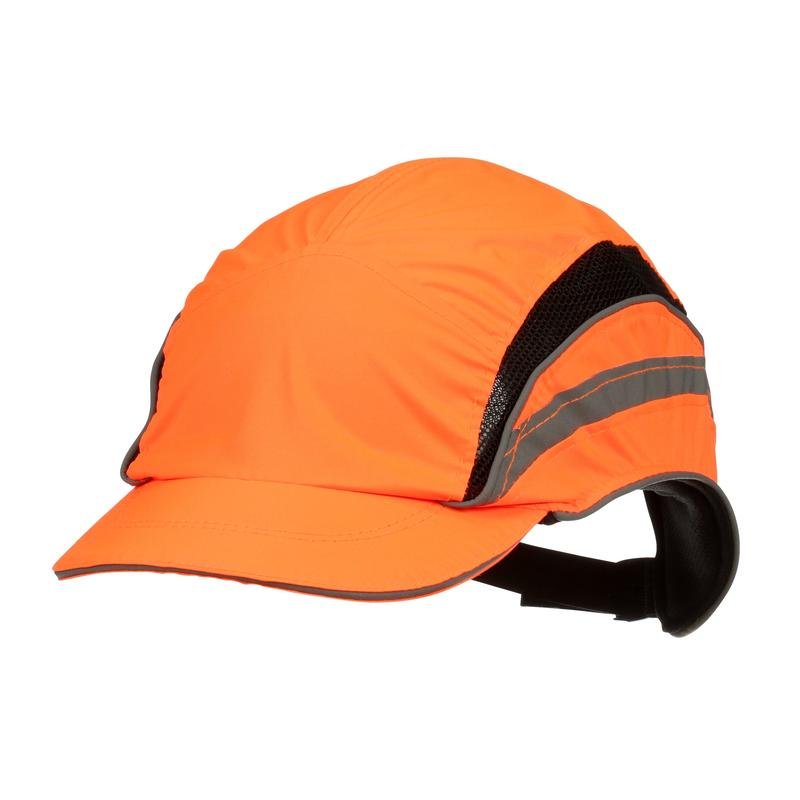 3M™ First Base™ 3 stootpet 2021874, Klassiek, Fluorescerend Hoge zichtbaarheid, Oranje, Korte klep, 55 mm | Pak (1 stuk)