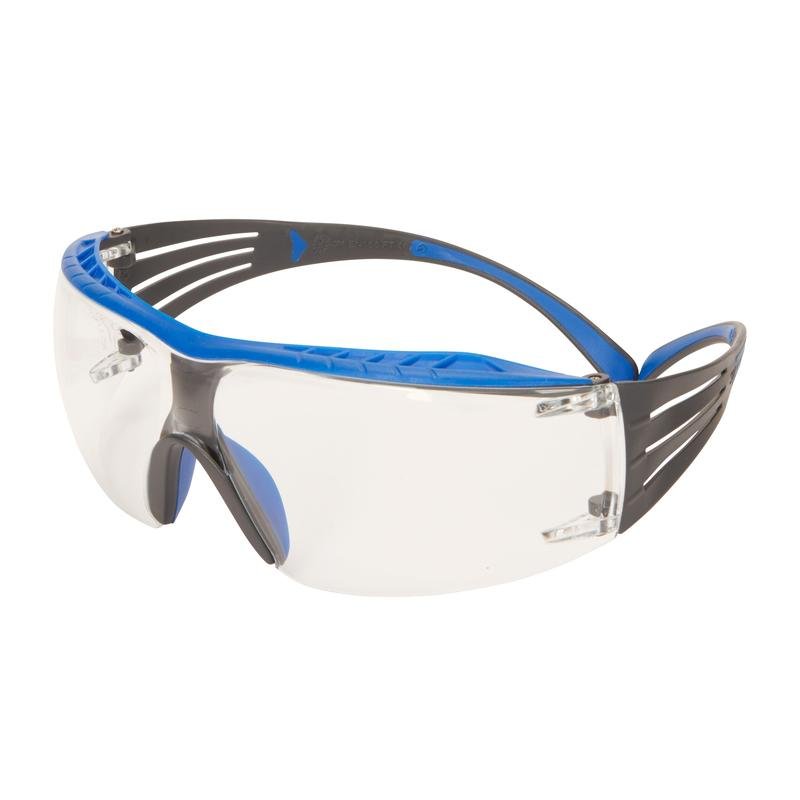 3M™ SecureFit™ 400X veiligheidsbril, blauw/grijze poten, Scotchgard™ anticondens-/antikrascoating (K&N), heldere lens, SF401XSGAF-BLU-EU, 20 per verpakking | Pak (1 stuk)