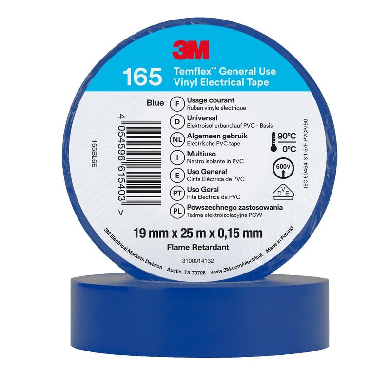 3M™ Temflex™ vinyl elektrische tape 165 blauw
