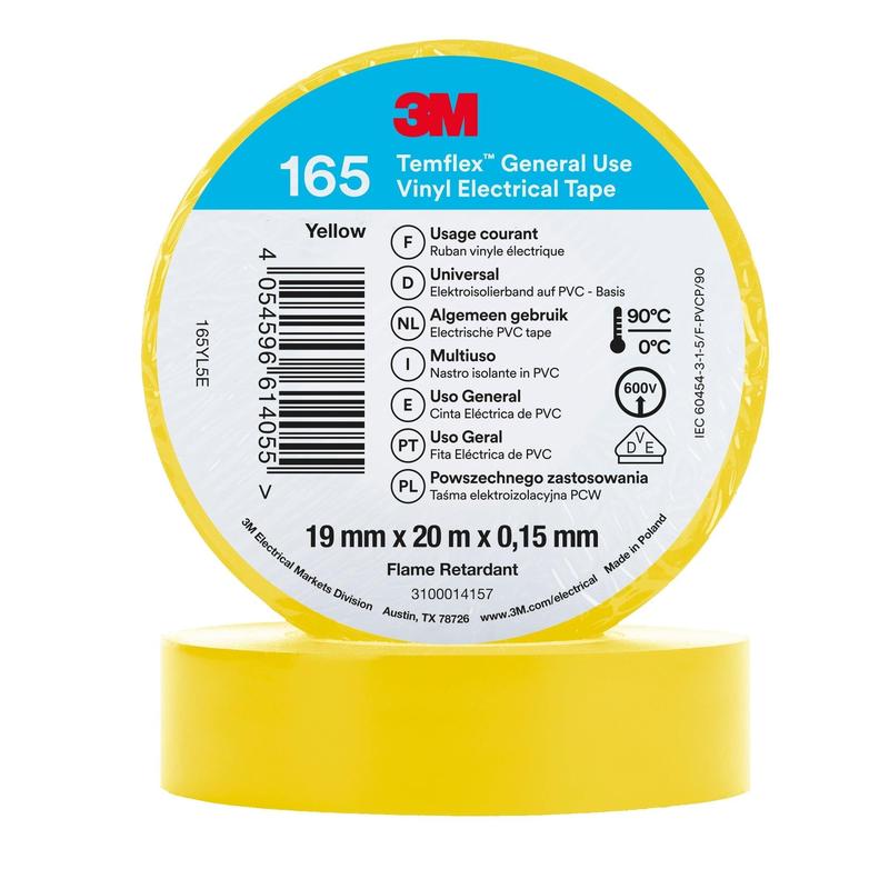 3M™ Temflex™ vinyl elektrische tape 165 geel