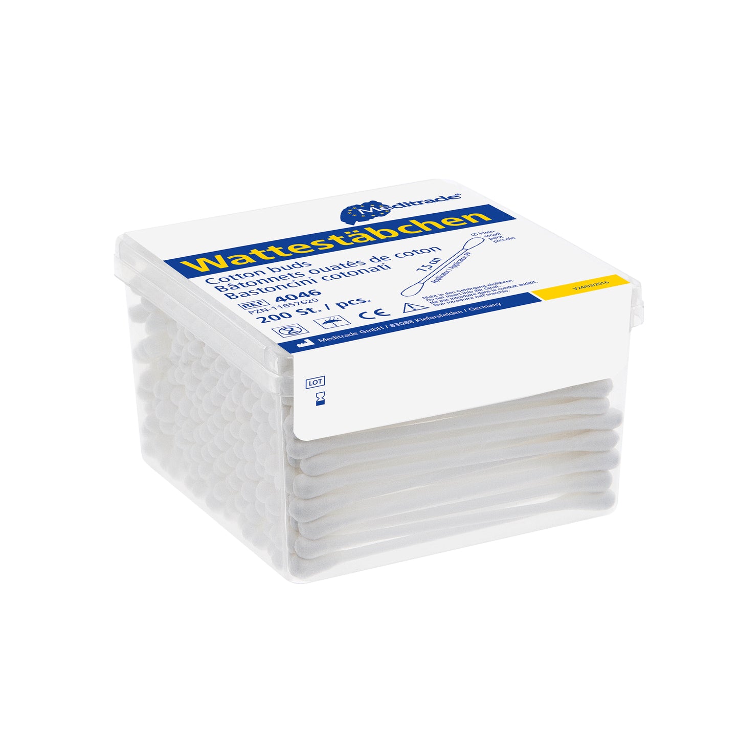 Wattenstaafjes, lengte: 7,5 cm, kleine kop, kunststof | Pak (2000 stuks)