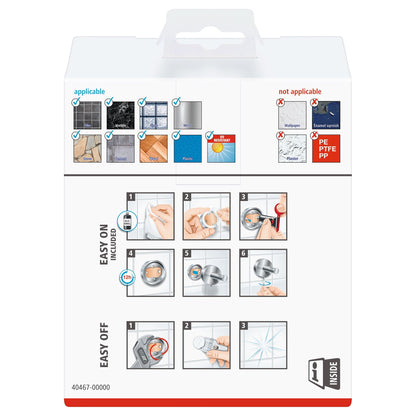 tesa Exxcellent Toilettenpapierhalter mit Deckel, Metall, verchromt, inkl. Klebelösung