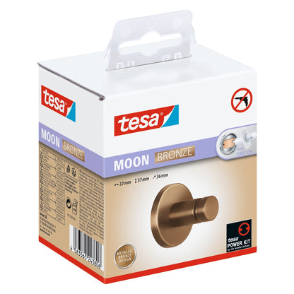 tesa MOON Bronze Handtuchhaken, selbstklebend, Metall PVD-beschichtet