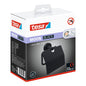 tesa MOON BLACK Toilettenpapierhalter mit Deckel, selbstklebend, schwarzes Pulver aus schwarz