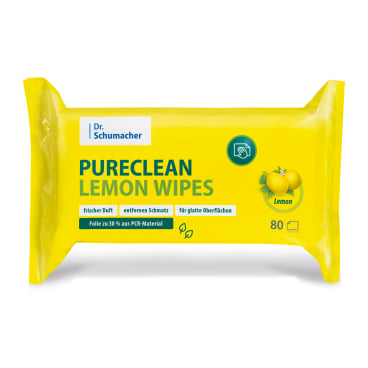 Dr. Schumacher Pureclean Lemon Wipes | Packung (80 Tücher)