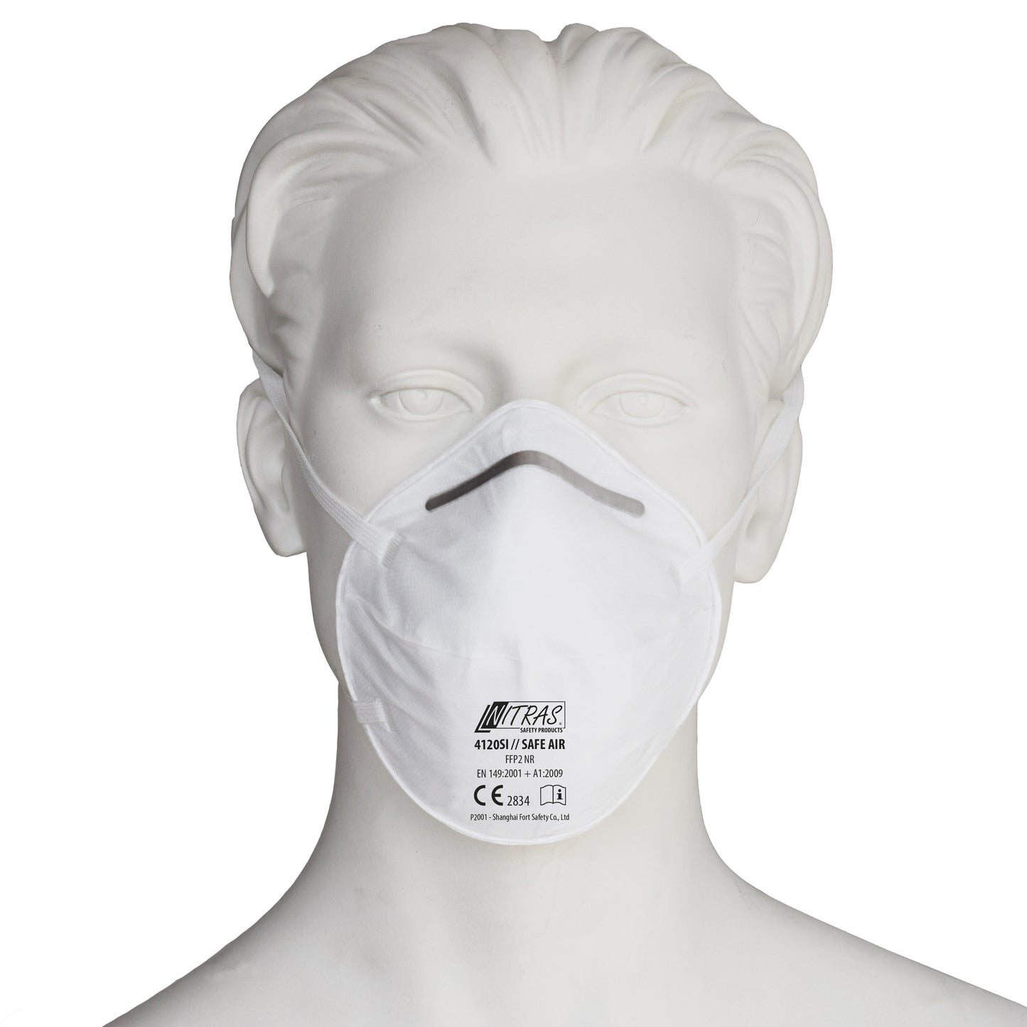 NITRAS SAFE AIR, ademmasker, FFP2 NR, zonder ventiel, wit, EN 149, doos à 20 stuks | Pak (20 stuks)