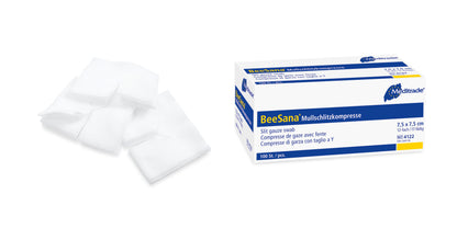 BeeSana® gaasspleetkompres, niet-steriel, 12-voudig (100 stuks)