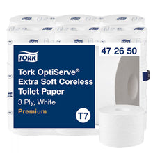 Tork OptiServe Extra-Soft Coreless Toiletpapier T7, 3-laags, wit, 18 rollen van 550 vel