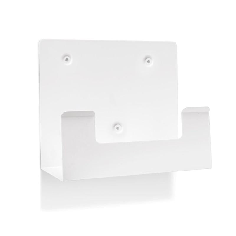 De Orkla Wound Care AB wandhouder voor oogspoelcassette REF 51011042 (1 stuk) is een witte, aan de muur gemonteerde metalen houder met vier schroefgaten en een rechthoekige voorkantopening, ideaal voor de organisatie van uw oogspoelcassette.