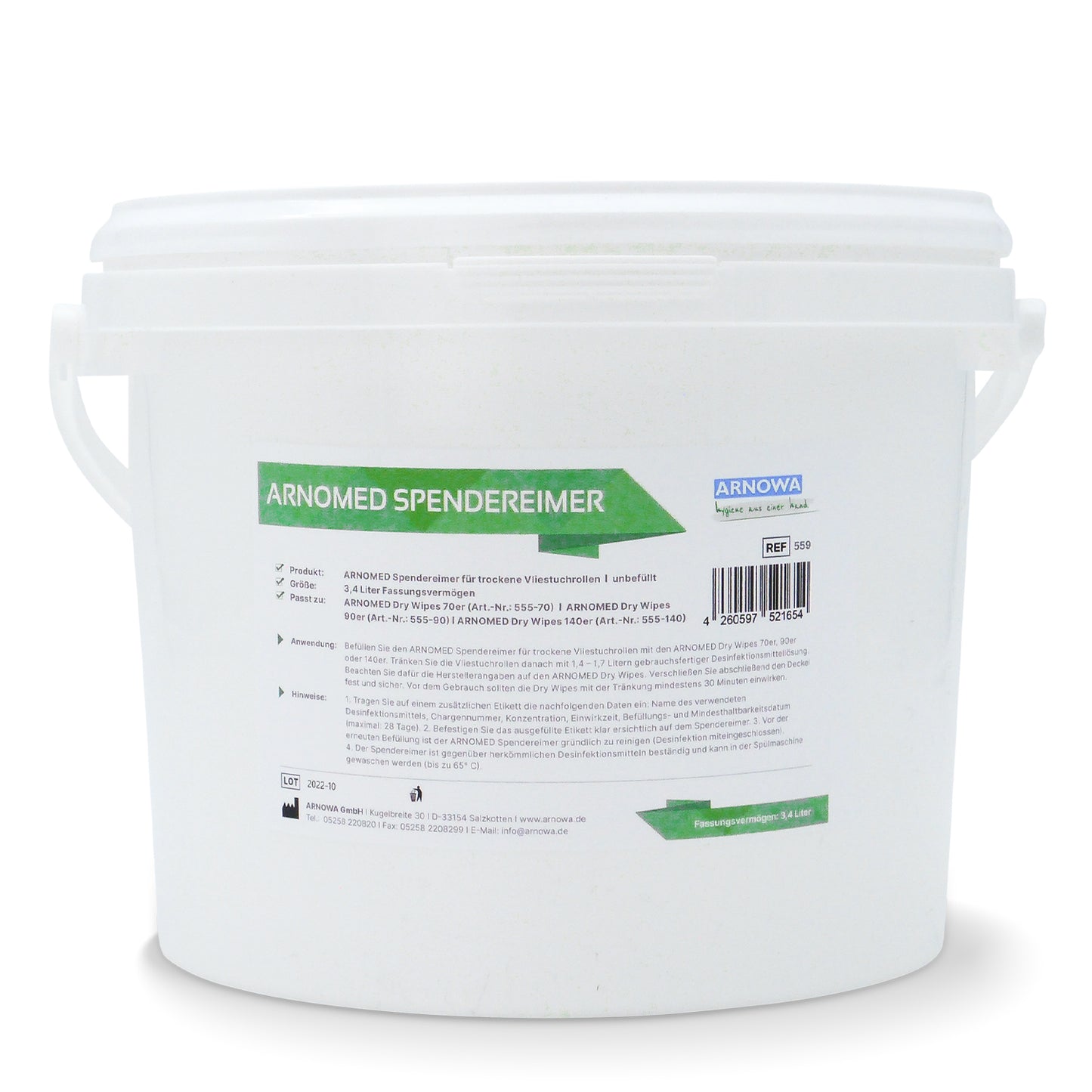ARNOMED dispenseremmer voor non-woven rollen, ideaal voor desinfectie | stuk (1 stuk)