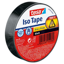 tesa isolatietape SPVC elektrotape zwart, 20 m x 19 mm