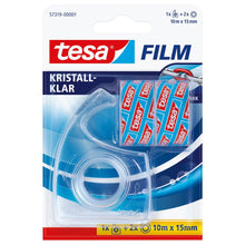 tesafilm handafroller + 2 rollen kristalhelder, transparant