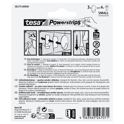 tesa Powerstrips Haken Small Oval schwarz