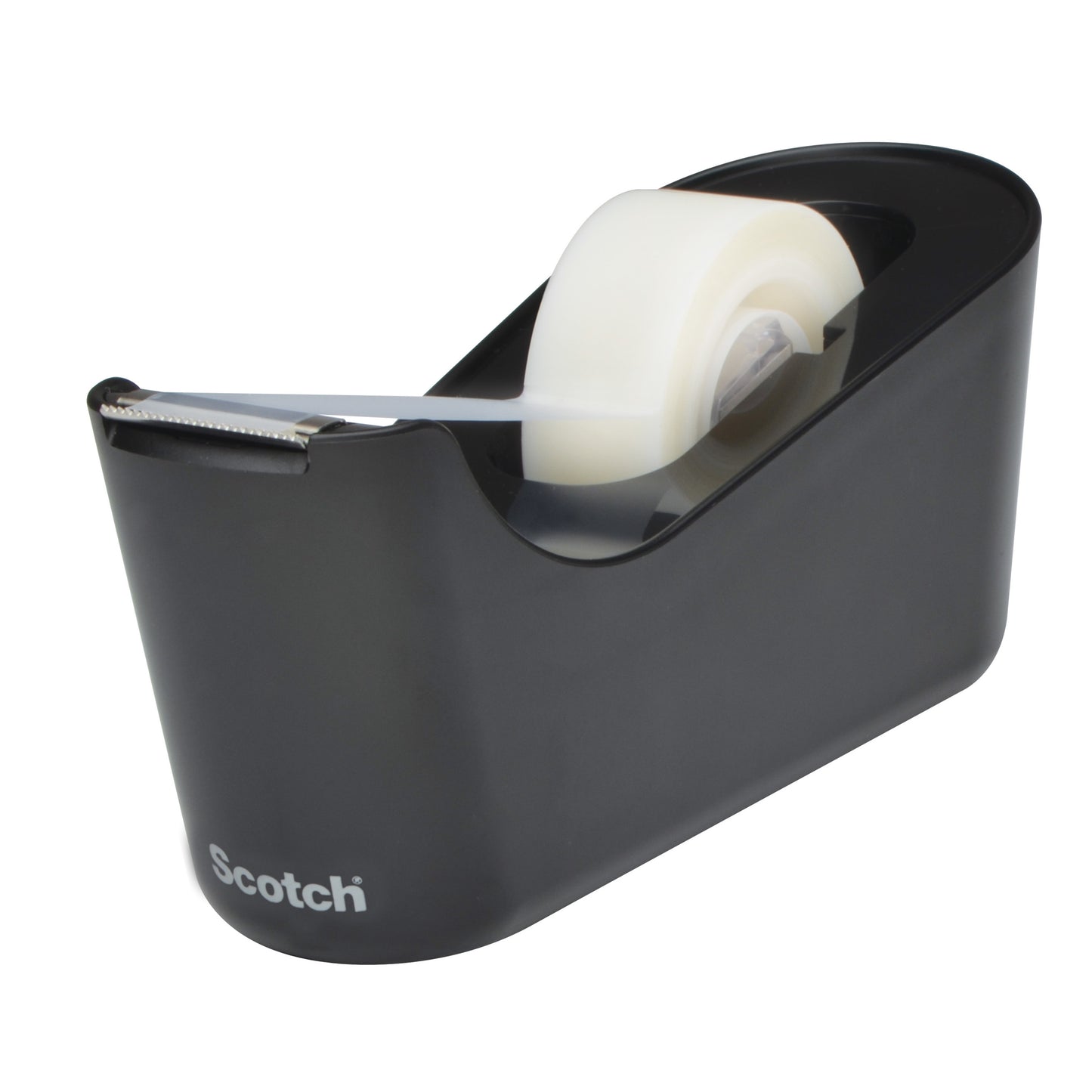 De Scotch™ Tafeldispenser C18 in Zwart van 3M Deutschland GmbH houdt een rol Scotch® Magic™ Onzichtbare Tape en biedt met een metalen afscheurrand praktisch comfort - een onmisbaar kantooraccessoire.