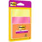 Een pak 3M Post-it® Super Sticky Notes (76x76 mm, 45 vel per blok, 3 blokken per verpakking) in verschillende kleuren, 100% PEFC-gecertificeerd (SGSCH-PEFC-COC-110078), in doorzichtige verpakking met het logo van 3M Deutschland GmbH.