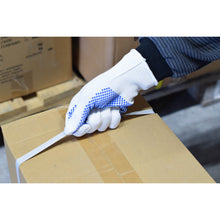 NITRAS gebreide handschoenen, nylon/katoen, wit/blauw