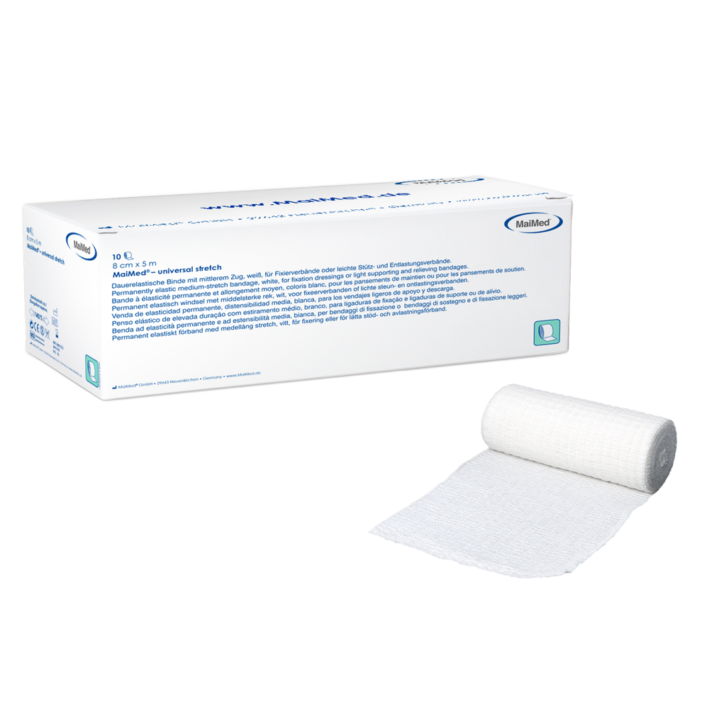 MaiMed-universeel stretch, zonder cello Permanent elastisch verband, 10 stuks/doos