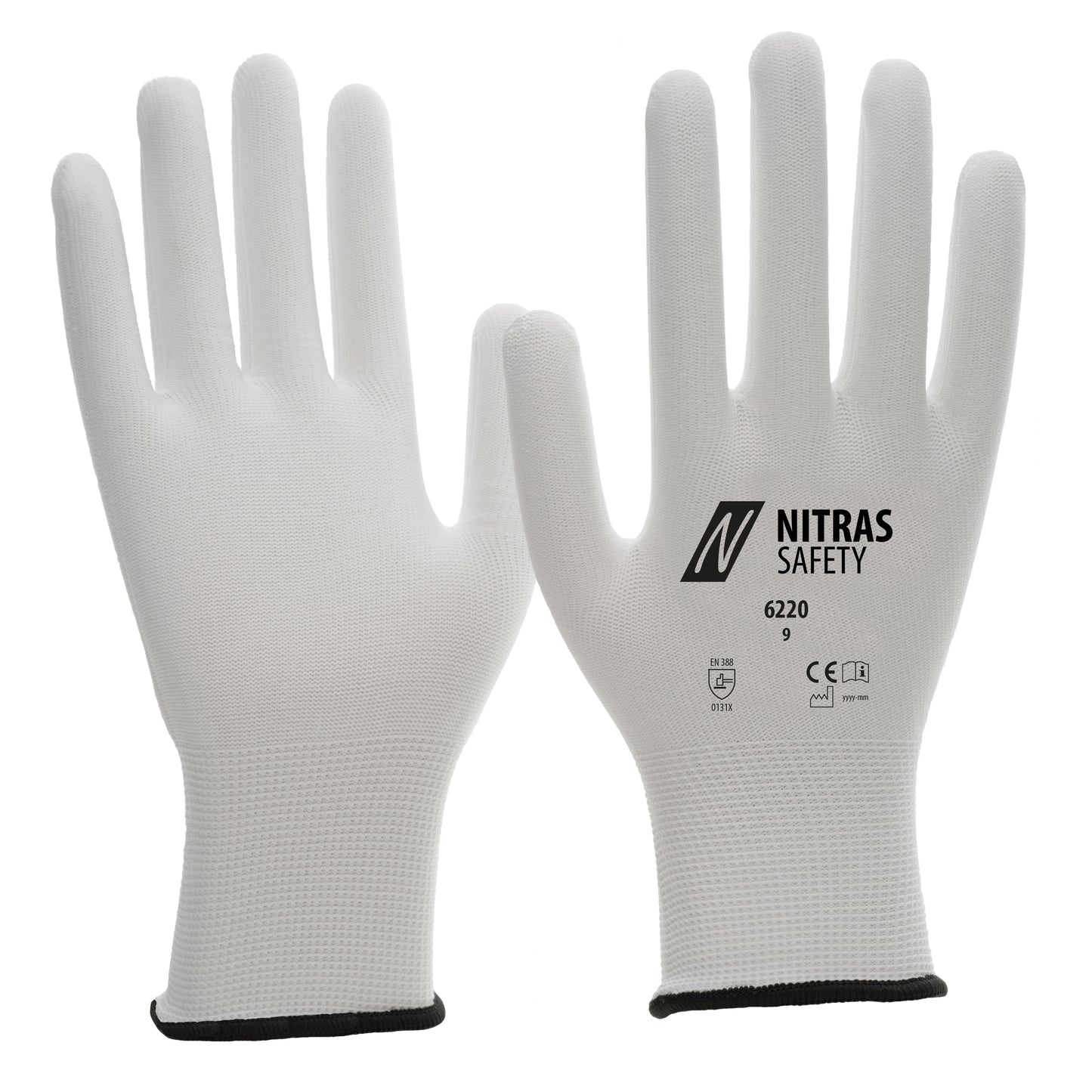 NITRAS nylon handschoenen, wit