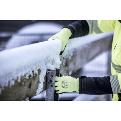 NITRAS TAEKI WINTER CUT, snijbeschermingshandschoenen, neongeel/zwart