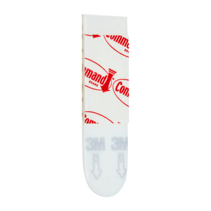 Een enkele Command™ Poster-Strips 17024 kleefstrip van 3M Deutschland GmbH toont het Command-logo in rood en het 3M-logo met grijze pijlen - ideaal voor residuvrije bevestiging en eenvoudig te gebruiken om posters op te hangen.