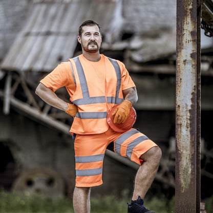 NITRAS hoge zichtbaarheidsvest, neon oranje, EN ISO 13688, EN ISO 20471 Polyester: 100% | Pak (1 stuk)