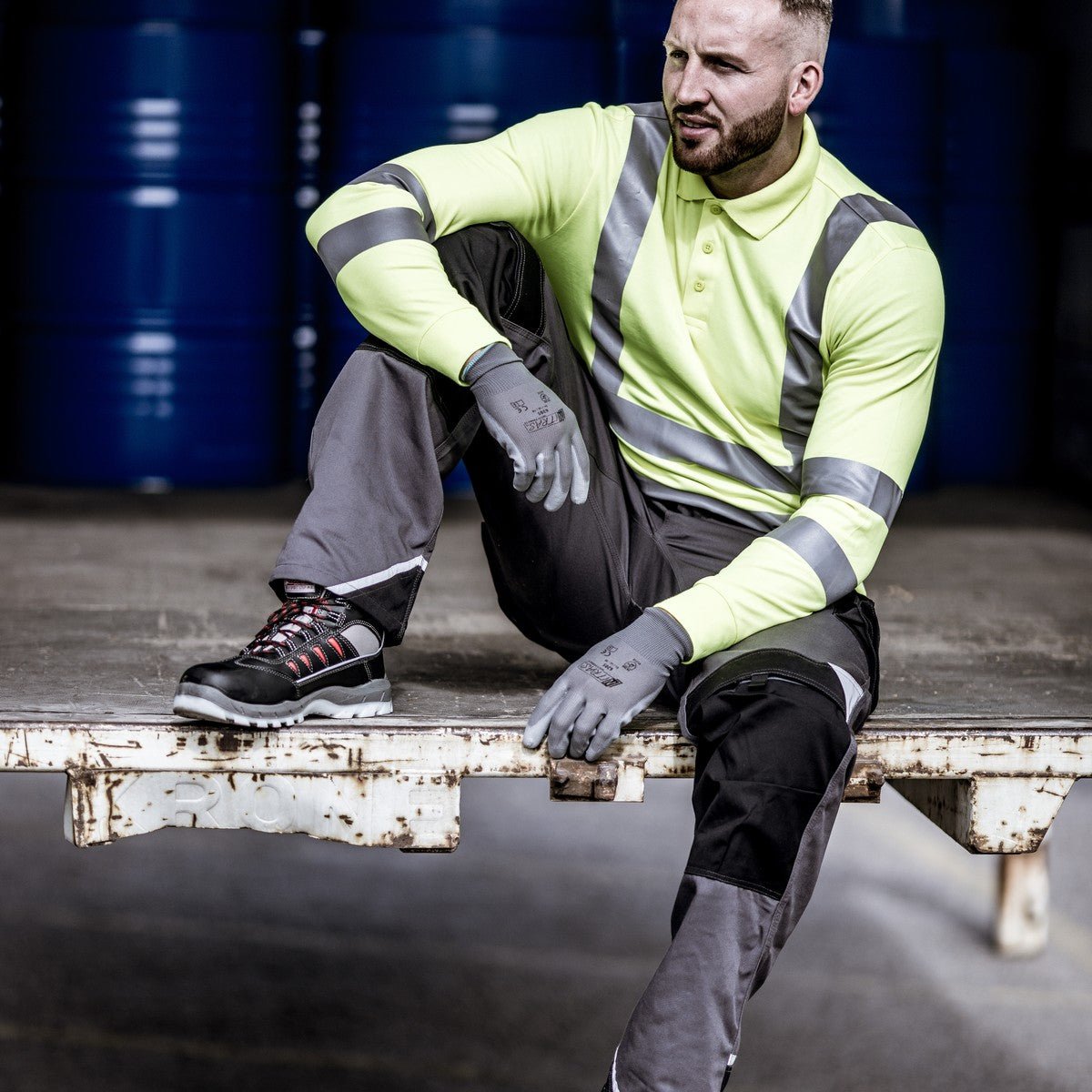 NITRAS MOTION TEX VIZ, poloshirt met lange mouwen en hoge zichtbaarheid