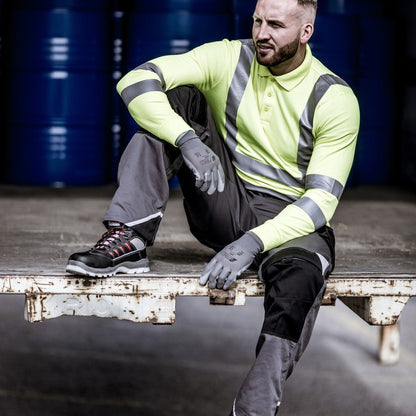 NITRAS MOTION TEX VIZ, poloshirt met lange mouwen en hoge zichtbaarheid