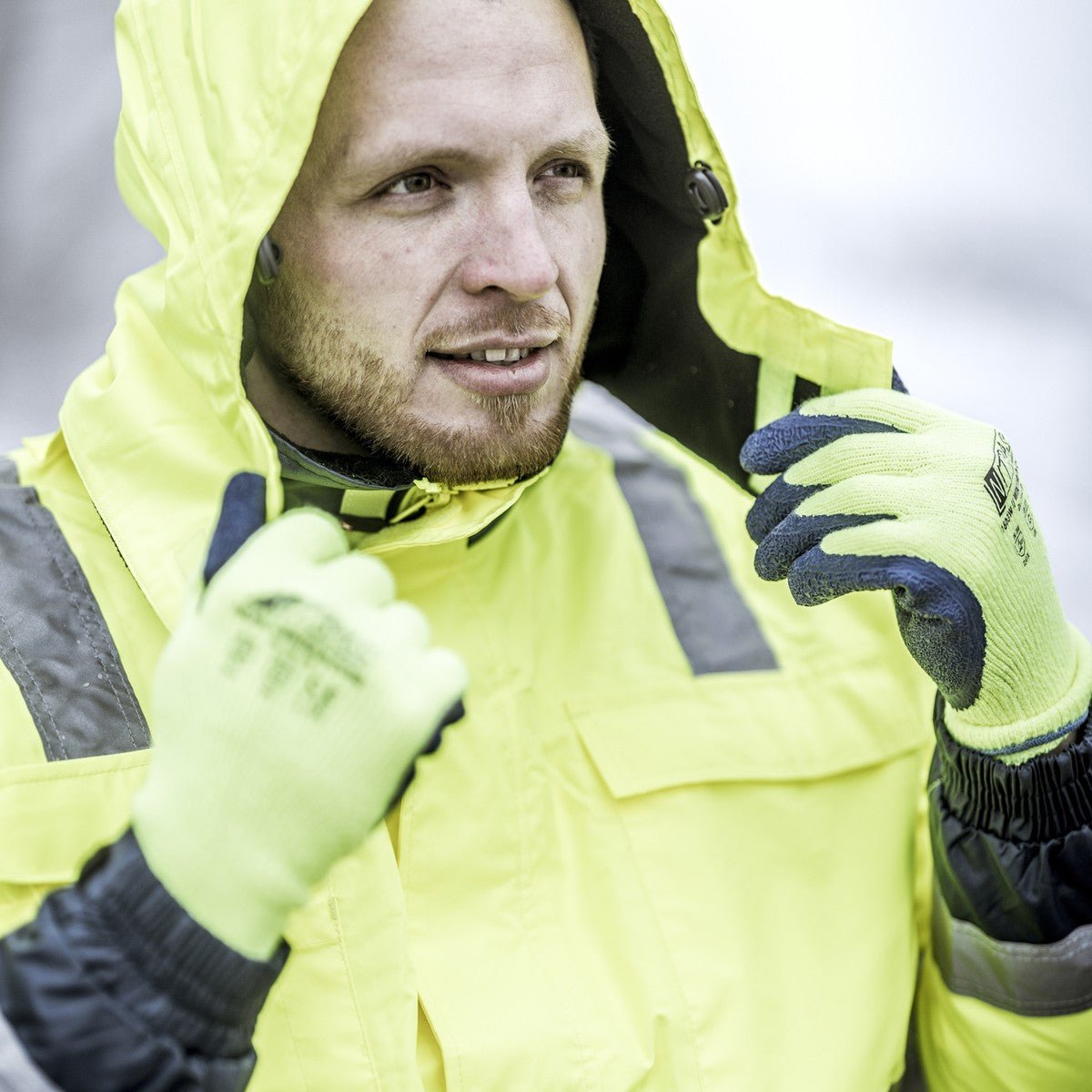 NITRAS afneembare wintercapuchon, neongeel, OEKO-TEX polyester: 100% | Pak (1 stuk)