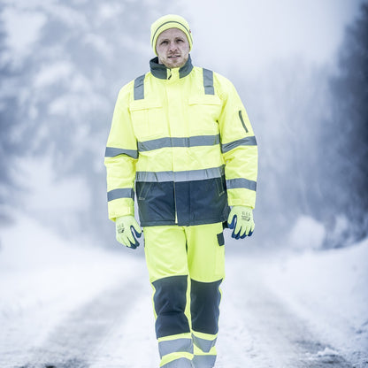 NITRAS MOTION TEX VIZ, hoge zichtbaarheidsparka, neongeel / marineblauw