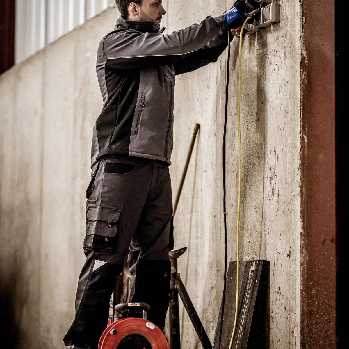 NITRAS MOTION TEX LIGHT, softshell jas, grijs/zwart