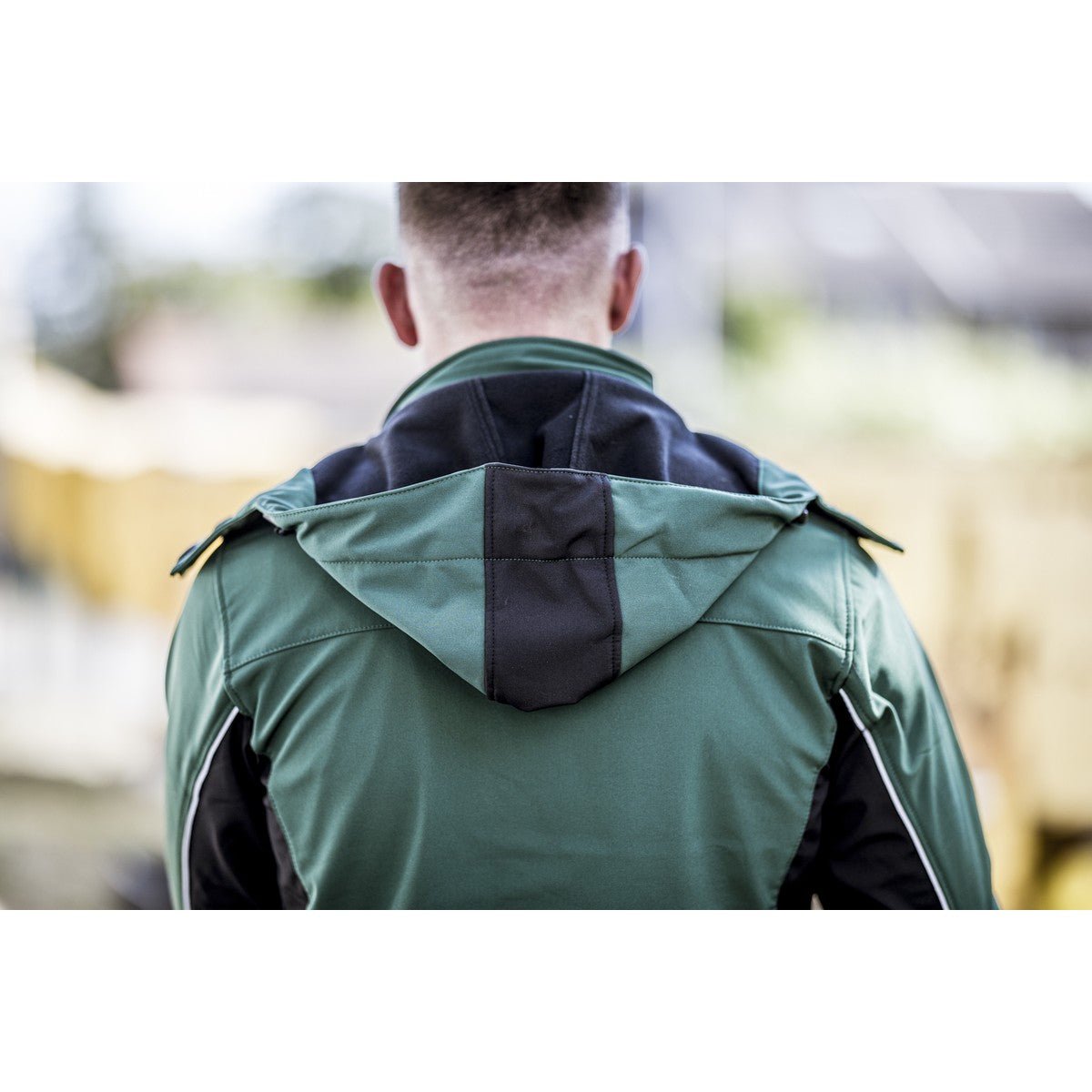 NITRAS afneembare capuchon, groen/zwart, OEKO-TEX polyester: 94%; Elastaan: 6% | Pak (1 stuk)