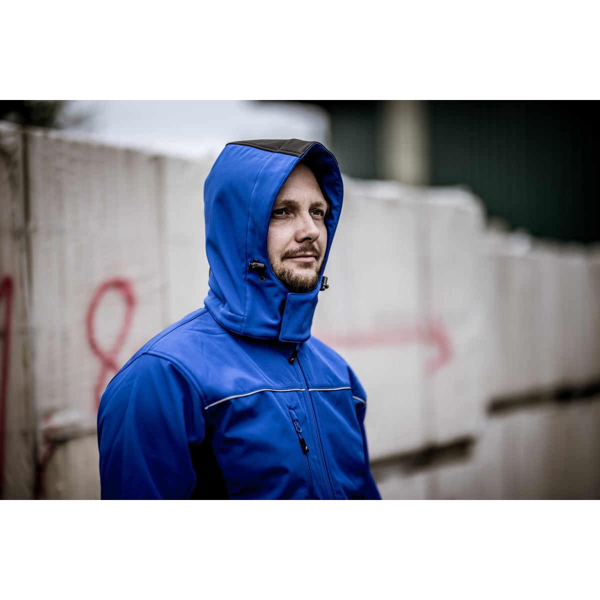 NITRAS afneembare capuchon, koningsblauw / zwart, OEKO-TEX polyester: 94%; Elastaan: 6% | Pak (1 stuk)