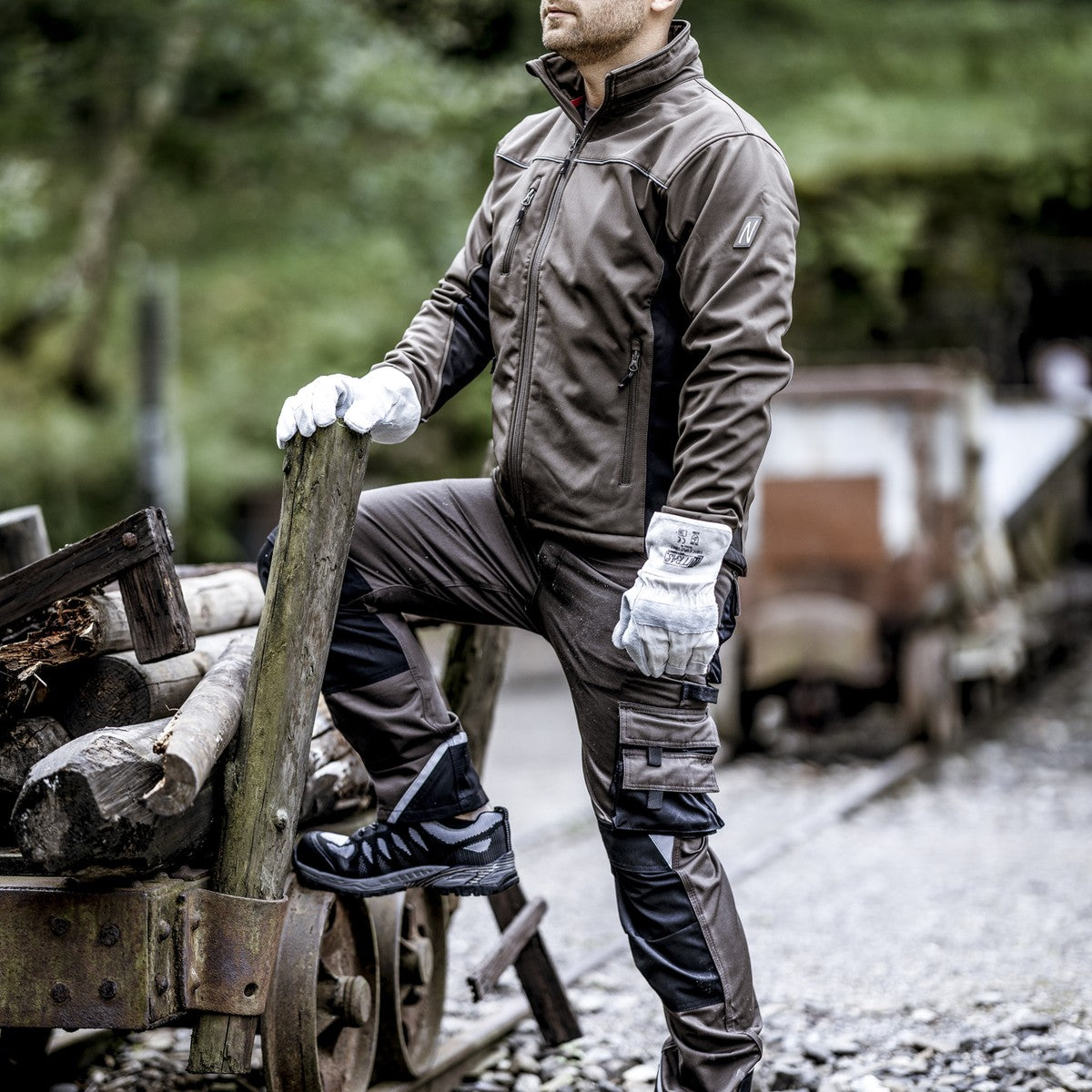 NITRAS MOTION TEX LIGHT, softshell jas, bruin/zwart