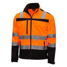 NITRAS MOTION TEX VIZ, high-visibility softshell jas, neon oranje/zwart