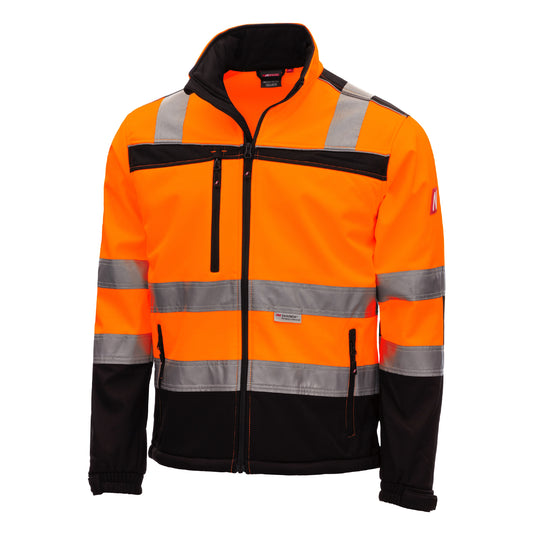NITRAS MOTION TEX VIZ, high-visibility softshell jas, neon oranje/zwart