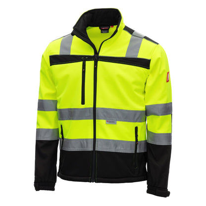 NITRAS MOTION TEX VIZ, high-visibility softshell jas, neongeel/zwart