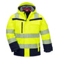 NITRAS MOTION TEX VIZ PLUS KIDS, hoge zichtbaarheid winterjas, neon geel / marineblauw