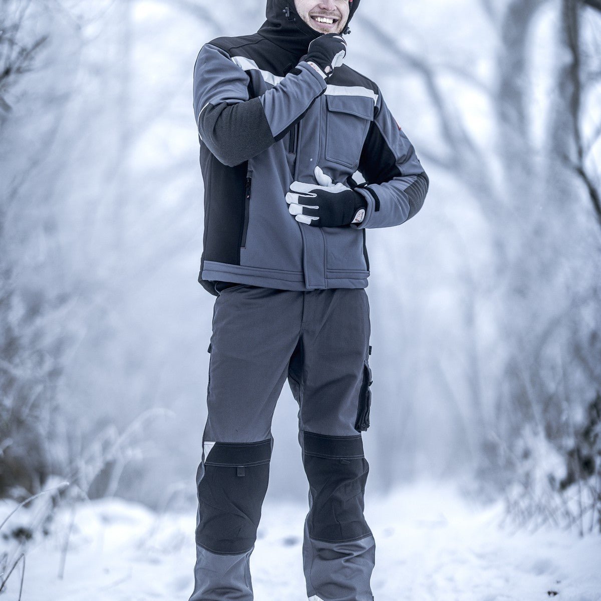 NITRAS DEXTER WINTER, mechanische handschoenen, grijs/zwart