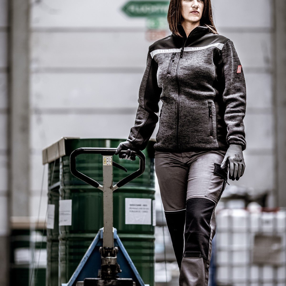 NITRAS MOTION TEX PLUS, gebreid softshelljack, zwart