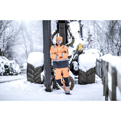 NITRAS MOTION TEX VIZ, hoge zichtbaarheidsparka, neon oranje / marineblauw