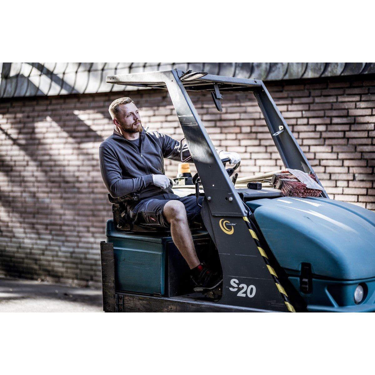 NITRAS MOTION TEX PLUS, werkbroek, kort, grijs/zwart
